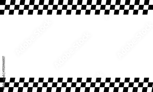 Canvastavla Racing checkered flag border pattern, motorsport finish line background vector d