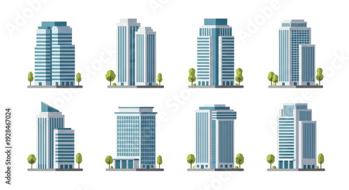 Modern City Buildings Set. Urban Architecture Collection.