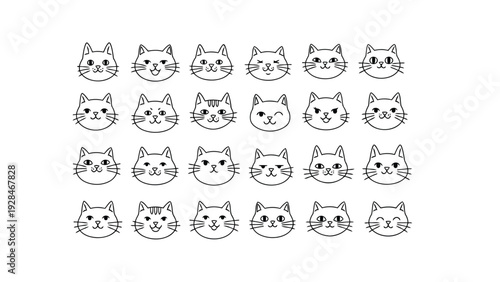 Assorted icons depicting various animals and objects in a grid layout Vector