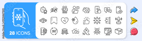 Freezing water, Office box and Seo phone line icons. Interest rate, AI generate, Inflation icons. Pack of Best result, Wallet, Online question icon. Vector