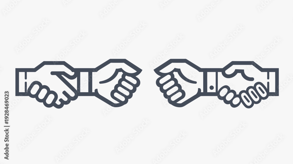 Obraz premium Stylized illustration featuring two hands in a handshake, conveying concepts of agreement and connection