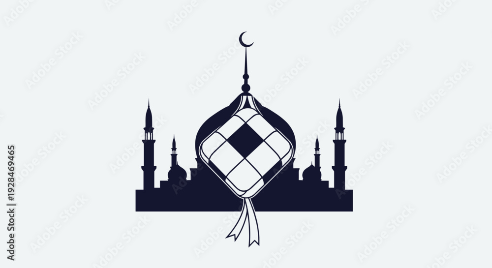 Fototapeta premium Islamic Lantern with Crescent Moon Symbol.