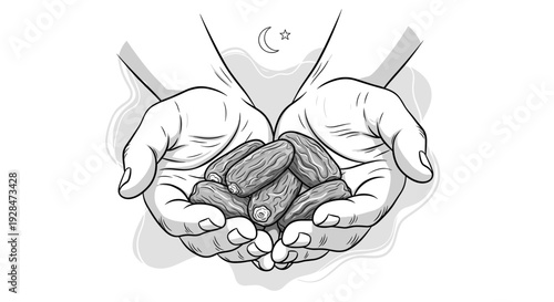 Hands Holding Various Types of Dates.