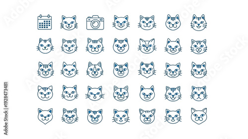 Collection of diverse vintage and modern icons depicting various household and office items Vector