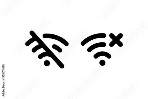 No WiFi Signal Icon Outline and Solid