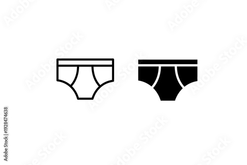 Men Briefs Underwear Icon Outline and Solid