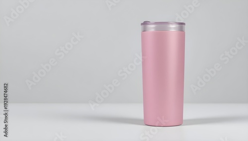 Pink Travel Tumbler Mockup Isolated on White Background