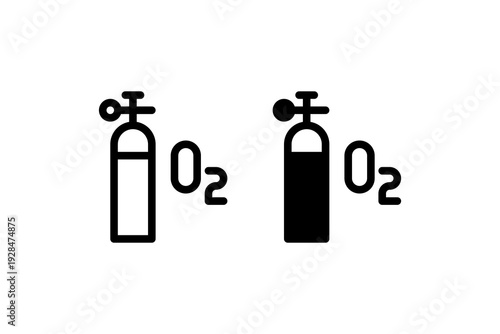 Oxygen Tank O2 Medical Icon Vector
