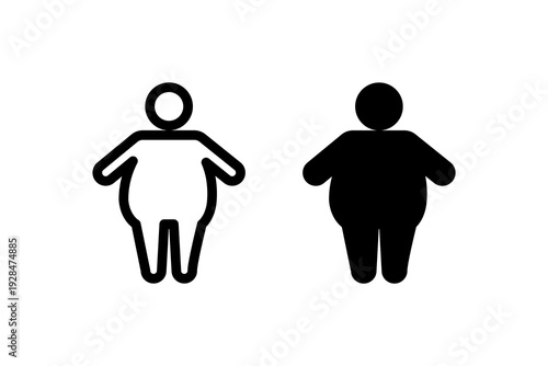 Obesity Overweight Body Shape Icon Vector