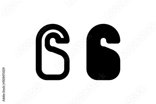 Hook Curve Shape Icon Vector