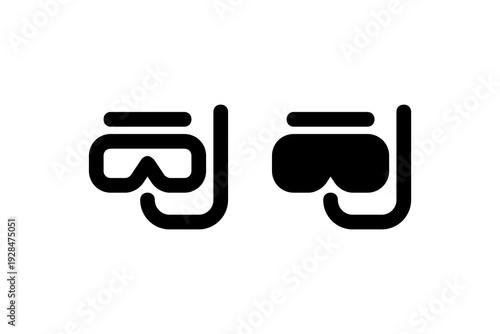 Snorkeling Mask Dive Icon Vector