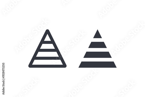 Pyramid Triangle Icon Outline and Solid