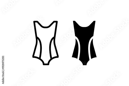Women One Piece Swimsuit Icon Set