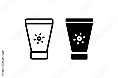 Sunscreen Tube Icon Outline and Solid