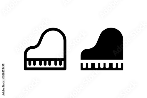 Grand Piano Icon Outline and Solid