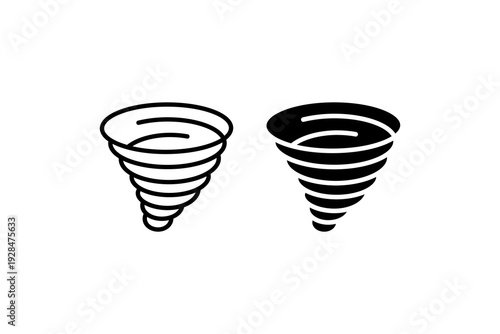 Black and White Tornado Icon Set