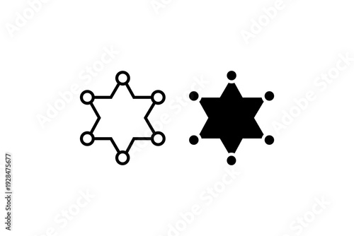 Virus Molecule Icon Outline and Solid Set