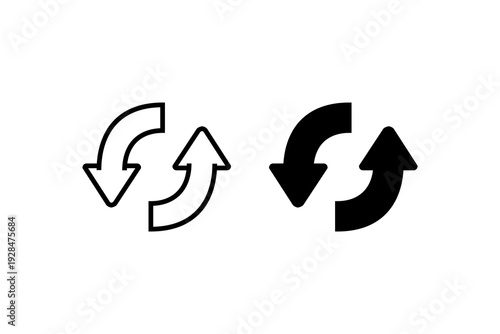 Refresh Sync Arrow Icon Outline and Solid Set