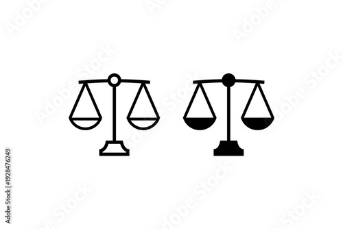 Justice Scales Icon Outline and Solid