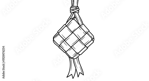 Knot Illustration Hanging from Rope.