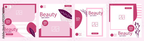 Beauty Spa Salon Social Media Template Set – Instagram Promotional Post with 30% Discount