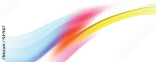 Colorful flow brushstroke. Ribbon isolated line.. Realistic volume wave. Liquid paint ink shape isolated on white background. Cover page for your design project. Real vector illustration swirl blur.
