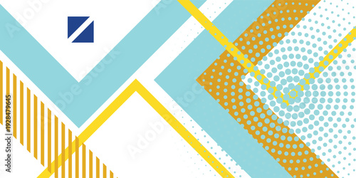 Vector abstract background texture design, bright poster, banner white background, yellow and blue stripes and shapes.
