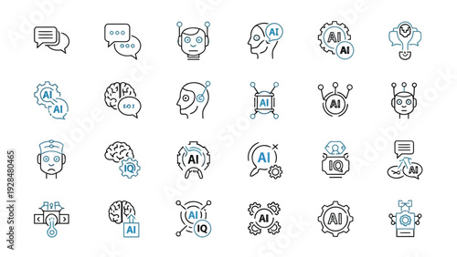 Assorted icons depicting various communication and media-related activities and devices Vector