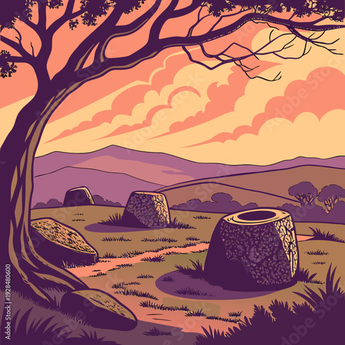 Ancient stone jars at Plain of Jars