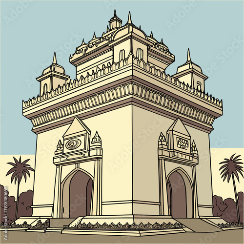 Majestic view of Patuxai