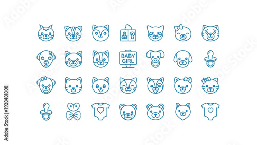 Collection of diverse icons representing various sports, activities, and services Vector