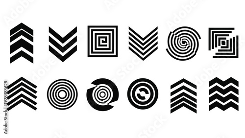 Historical and stylized military rank insignia and decorative badges collection Vector