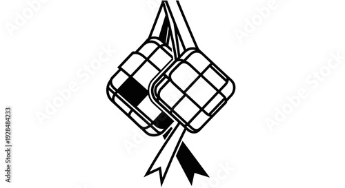 Illustration of Boxing Gloves Hanging.