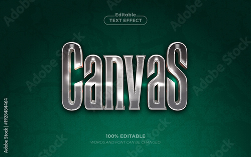 Editable Canvas 3D text effect logo