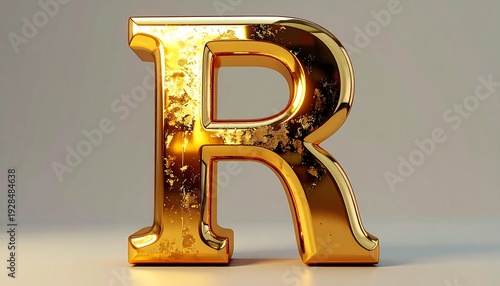 Golden Letter R - A Symbol of Elegance and Refinement.