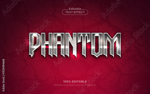 Editable Phantom 3D text effect logo