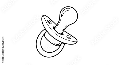 Baby pacifier vector illustration, isolated on white background, soft pastel colors, flat design, clean smooth shapes, minimal shadow, nursery icon