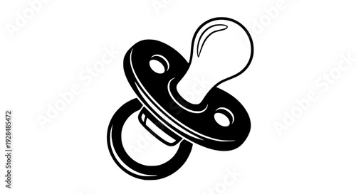 Baby pacifier vector illustration, isolated on white background, soft pastel colors, flat design, clean smooth shapes, minimal shadow, nursery icon