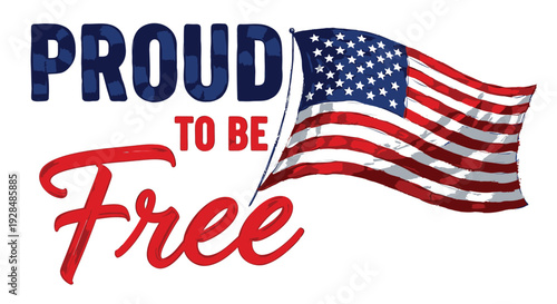 American flag patriotic text