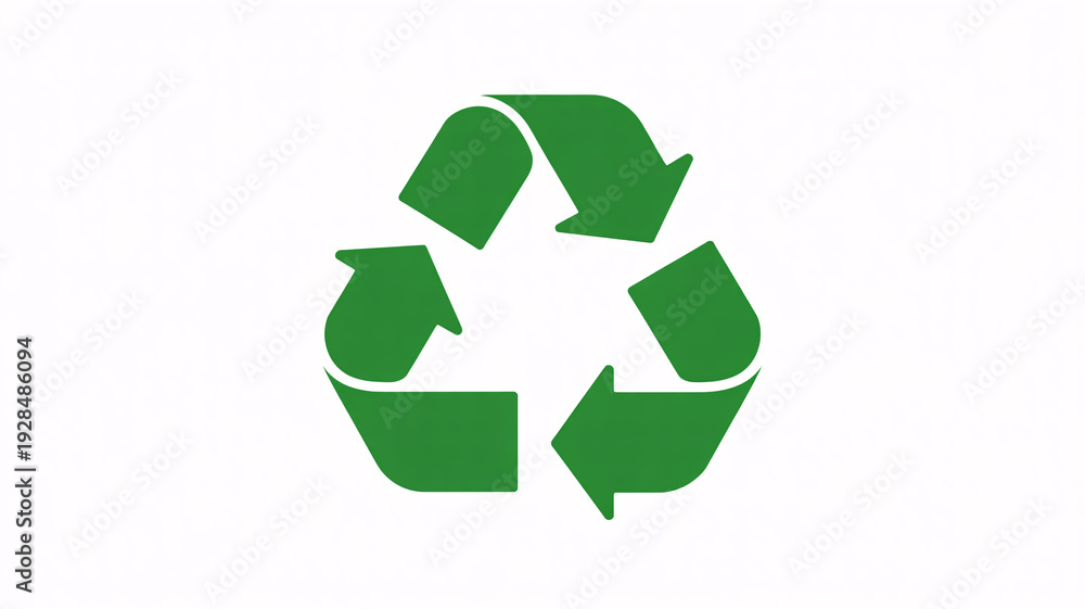 Obraz premium Green recycling symbol for eco-friendly practices and sustainability
