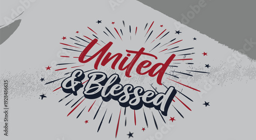 United & Blessed typography design