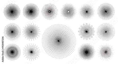 Geometric Circular Patterns with Halftone Dots