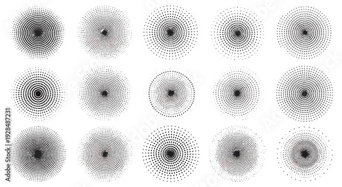 Dynamic Circular Dot Patterns A Diverse Collection of Radial Textures