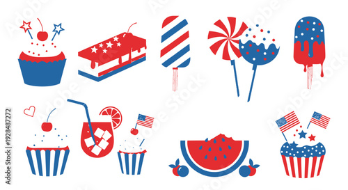 American Independence Day icon set
