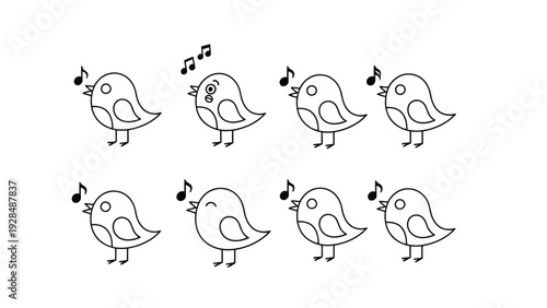 A playful collection of cartoon penguins in various poses and expressions Vector