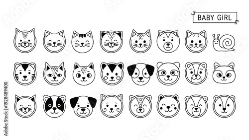 Collection of diverse emoji icons arranged in a grid layout for visual reference Vector