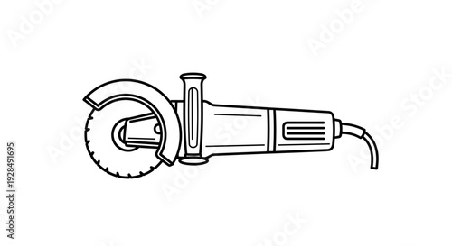 Electric Angle Grinder Tool Illustration.