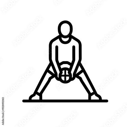 Man preparing to shoot basketball in athletic stance  