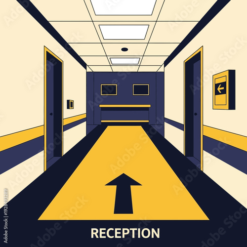A Modern Perspective: An Illustrative Depiction of a Reception Hall Interior Design
