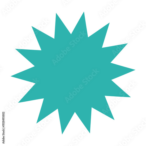 Teal Starburst Burst Sticker Vector Icon for Sale and Promotion